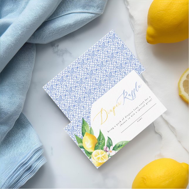 Carte D'accompagnement Ciao Baby Italien Citron Positano Raffle de couche (Créateur téléchargé)
