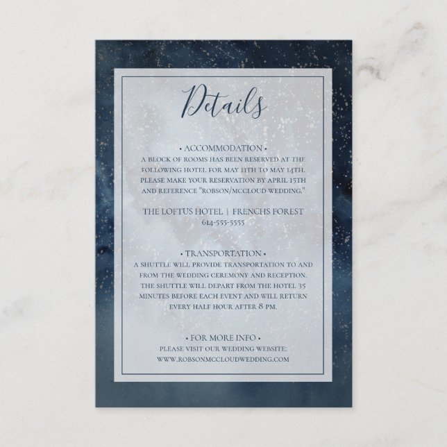 Carte D'accompagnement Ciel Céleste De Nuit Avec Détails Du Cadre (Devant)