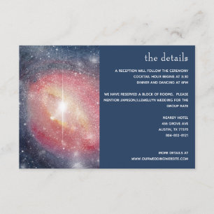 Carte D'accompagnement Ciel de nuit moderne Galaxy bleu violet rouge