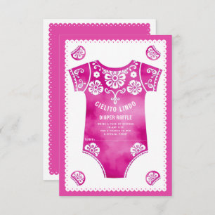 Carte D'accompagnement Cielito Lindo rose bébé douche Quileuse Raffle