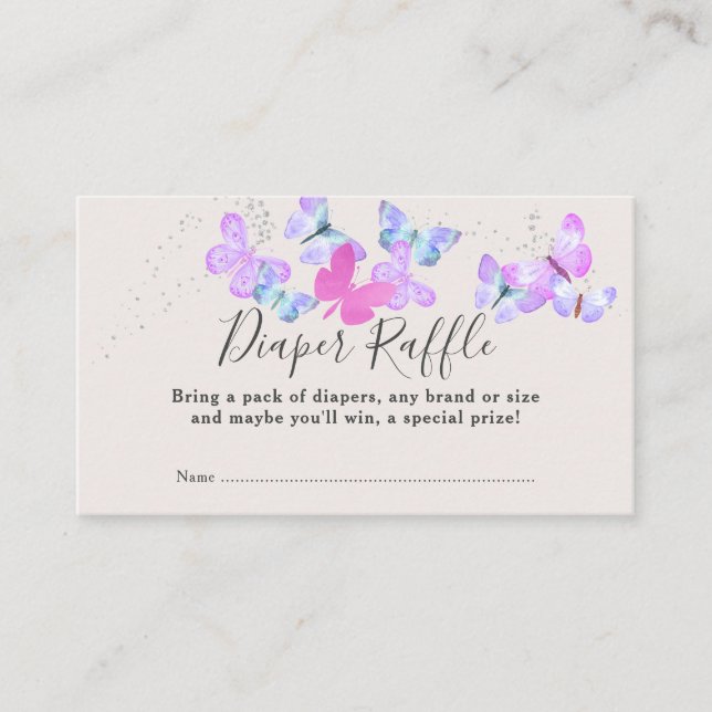 Carte D'accompagnement Cieux Papillon Papillons Roses Tirage au Sort Couc (Devant)