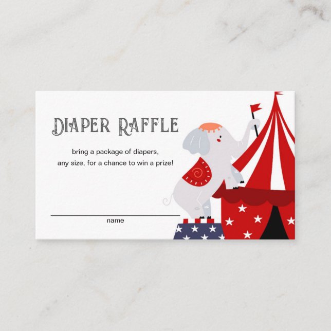Carte D'accompagnement Cirque ou carnaval Baby shower Déchets Raffle (Devant)