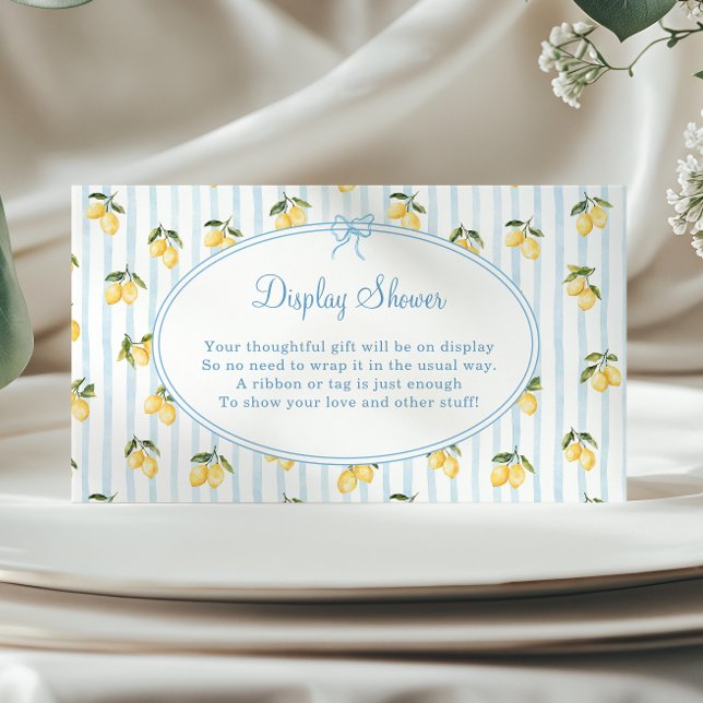 Carte D'accompagnement Citron Bleu Bow Italienne douche d'affichage (Créateur téléchargé)