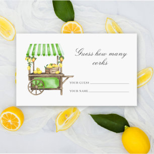 Carte D'accompagnement Citron - devine combien de bouchons jeu de mariage