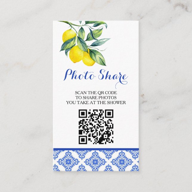 Carte D'accompagnement Citron Douche Photos Partager (Devant)