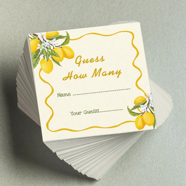 Carte D'accompagnement Citron Jaune Devine Combien De Jeu (Créateur téléchargé)