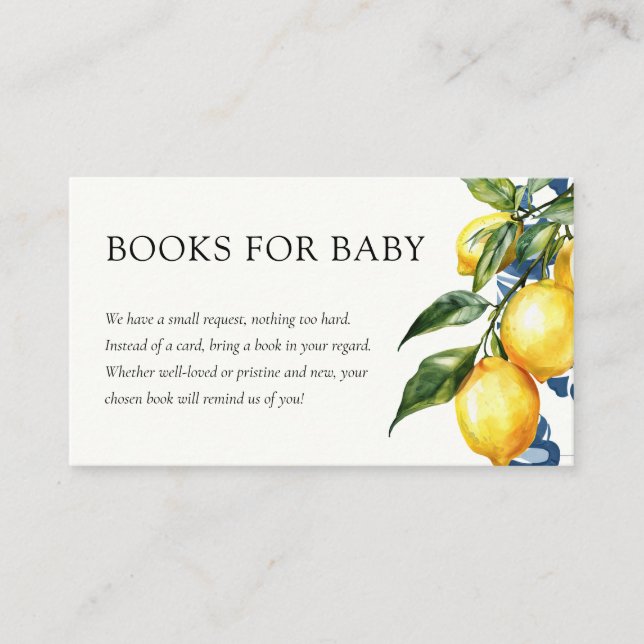 Carte D'accompagnement Citron Positano Baby shower italien (Devant)