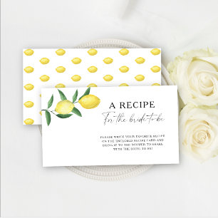 Carte D'accompagnement Citron - Recette pour la future mariée
