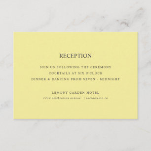 Carte D'accompagnement Citrons   RÉCEPTION DE MARIAGE Jaune Chic