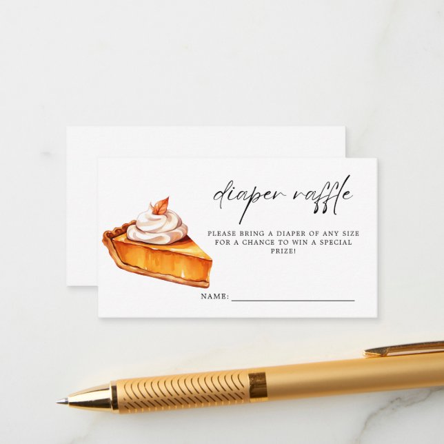 Carte D'accompagnement Citrouille à tarte Cutie Baby shower d'automne Déc (Devant/Arrière en situation)