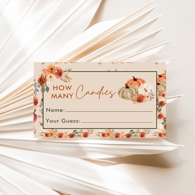 Carte D'accompagnement Citrouille Automne Devinez Combien De Candies Cart (Créateur téléchargé)