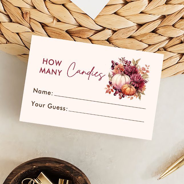 Carte D'accompagnement Citrouille Automne Devinez Combien De Candies Cart (Créateur téléchargé)