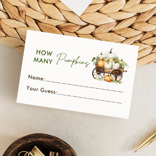 Carte D'accompagnement Citrouille Automne Devinez Combien De Citrouilles 