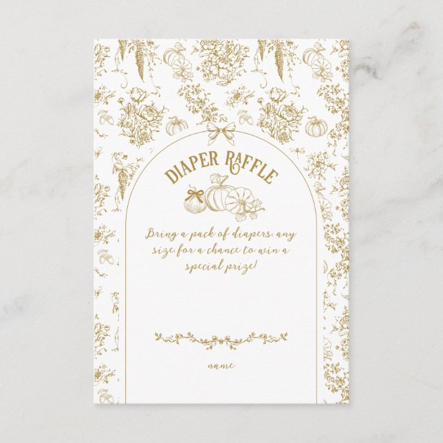 Carte D'accompagnement Citrouille Automne or Whimsical Baby shower floral (Devant)