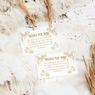 Carte D'accompagnement Citrouille Automne or Whimsical Baby shower floral