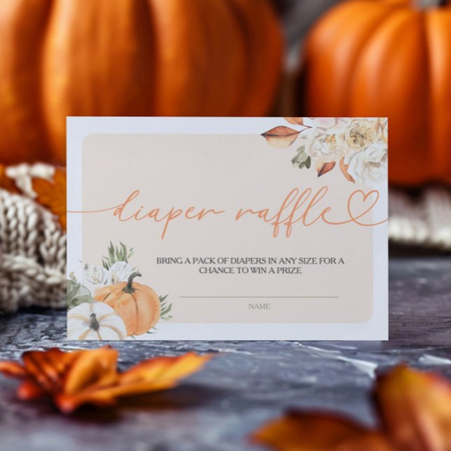 Carte D'accompagnement Citrouille Autumn Baby shower Déchets Raffle (Créateur téléchargé)