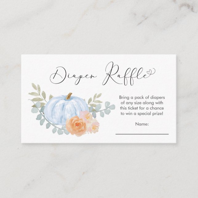 Carte D'accompagnement Citrouille Baby Boy Douche Déchets Raffle (Devant)