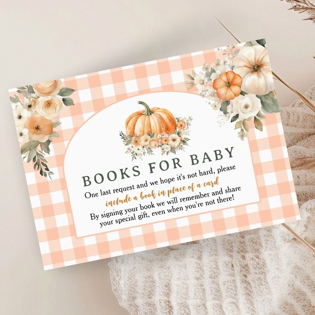 Carte D'accompagnement Citrouille Baby shower Automne Livres Pour Bébé (Créateur téléchargé)