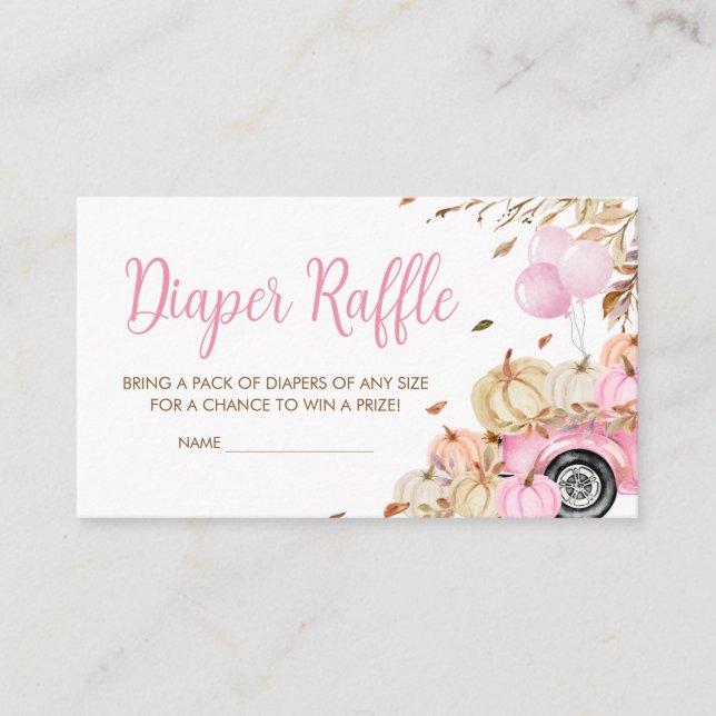 Carte D'accompagnement Citrouille Baby shower de camion rose rabat (Devant)