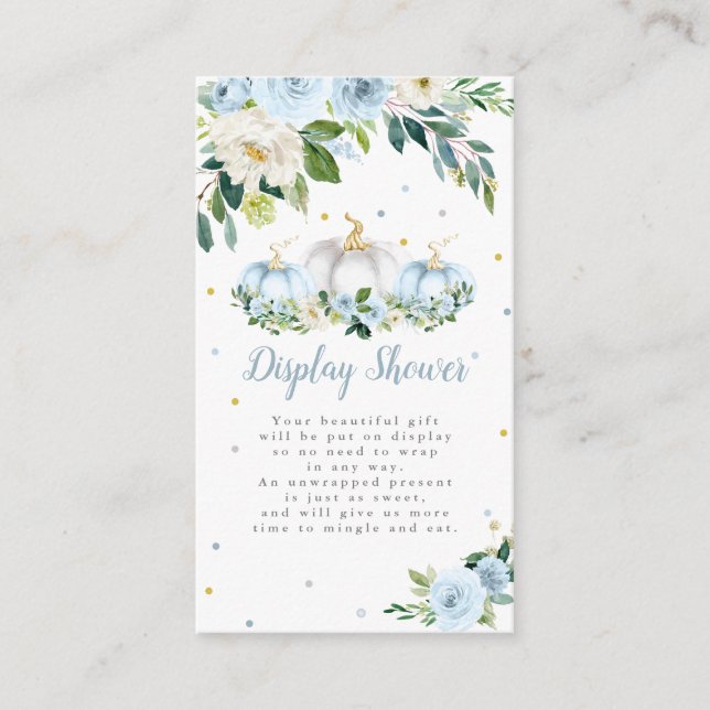 Carte D'accompagnement Citrouille Baby shower Garçon Citrouille douche (Devant)
