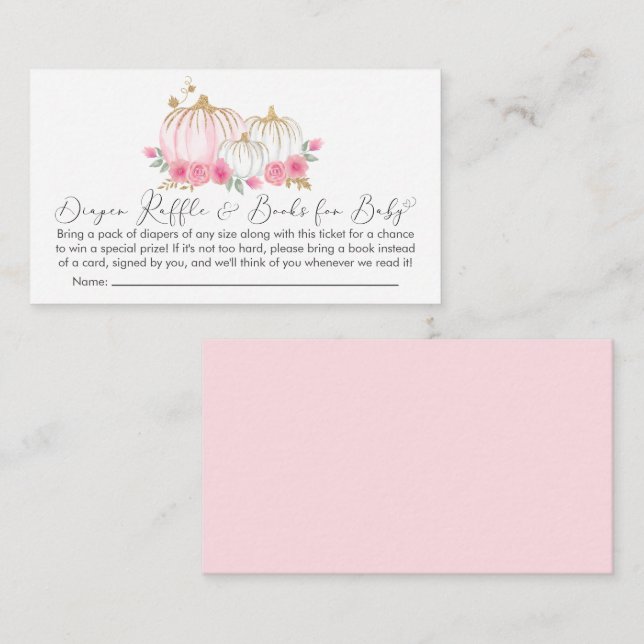 Carte D'accompagnement Citrouille Bébé Fille Douche Refroidissement Livre (Devant / Derrière)