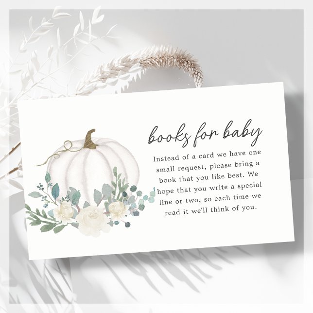 Carte D'accompagnement Citrouille blanc | Baby shower de demande de réser (Créateur téléchargé)