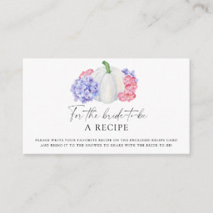Carte D'accompagnement Citrouille blanche - Recette pour la future mariée