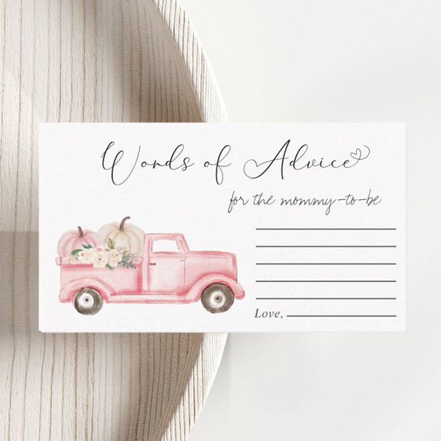 Carte D'accompagnement Citrouille Camion Floral Mots De Conseil Baby show (Créateur téléchargé)