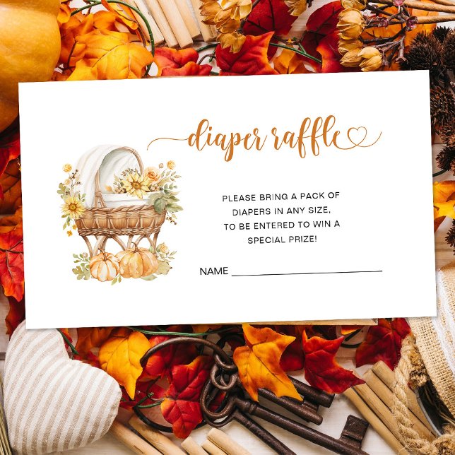 Carte D'accompagnement Citrouille d'automne Baby shower Déchets Raffle (Créateur téléchargé)