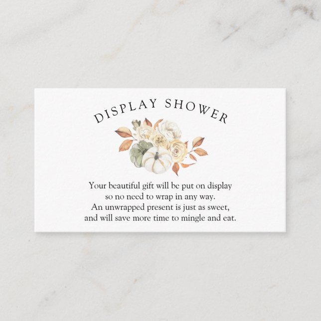 Carte D'accompagnement Citrouille d'automne Baby shower douche (Devant)