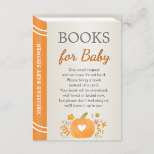Carte D'accompagnement Citrouille d'automne Orange Baby shower saupoudré