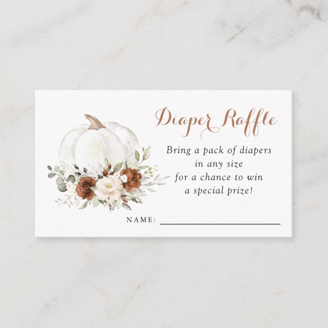 Carte D'accompagnement Citrouille de rouille florale Baby shower de couch (Devant)
