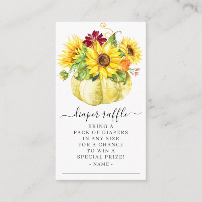 Carte D'accompagnement Citrouille de tournesol de l'automne Baby shower D (Devant)