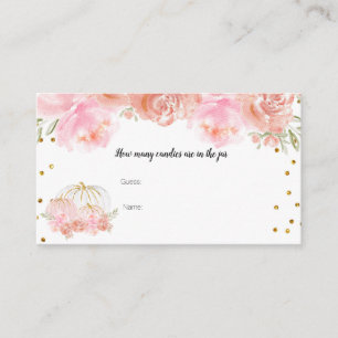 Carte D'accompagnement Citrouille Floral Combien de bonbons dans le bocal