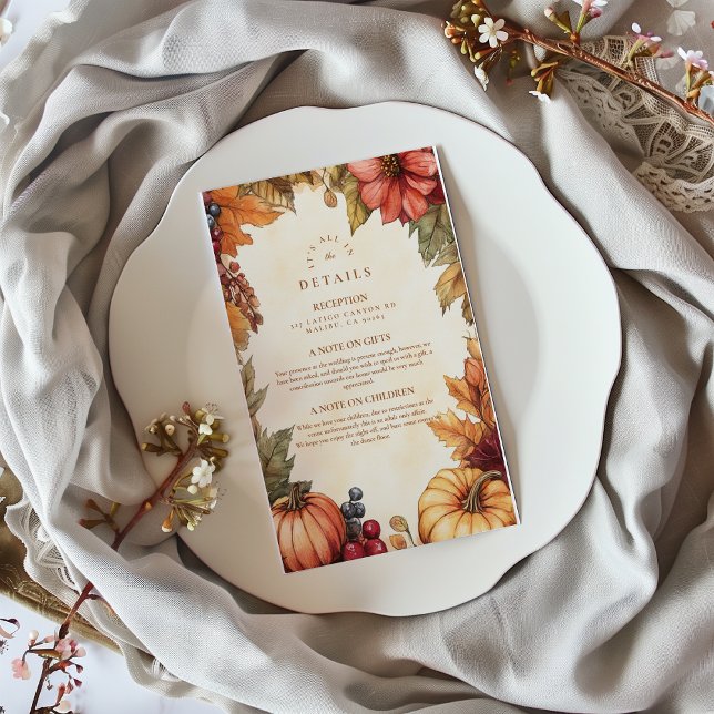 Carte D'accompagnement Citrouille Flore d'épices Mariage (Créateur téléchargé)