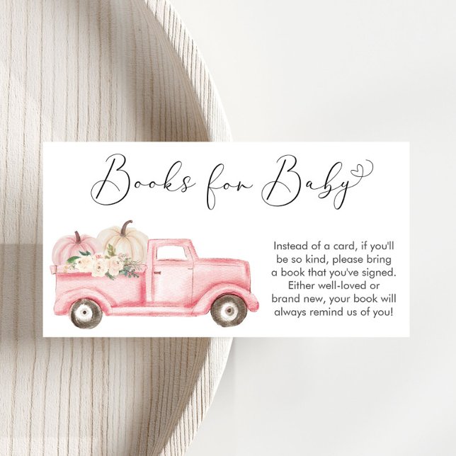 Carte D'accompagnement Citrouille Pink Floral Camion Livres Pour Baby sho (Créateur téléchargé)