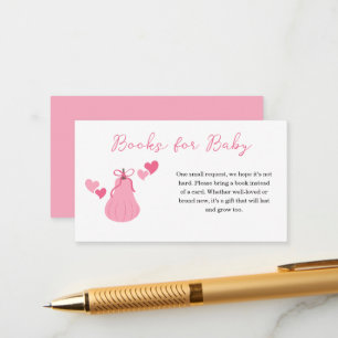Carte D'accompagnement Citrouille rose Bow Girl Baby shower Livres Pour B