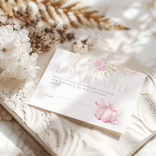 Carte D'accompagnement Citrouille rose fille florale Baby shower de la ch