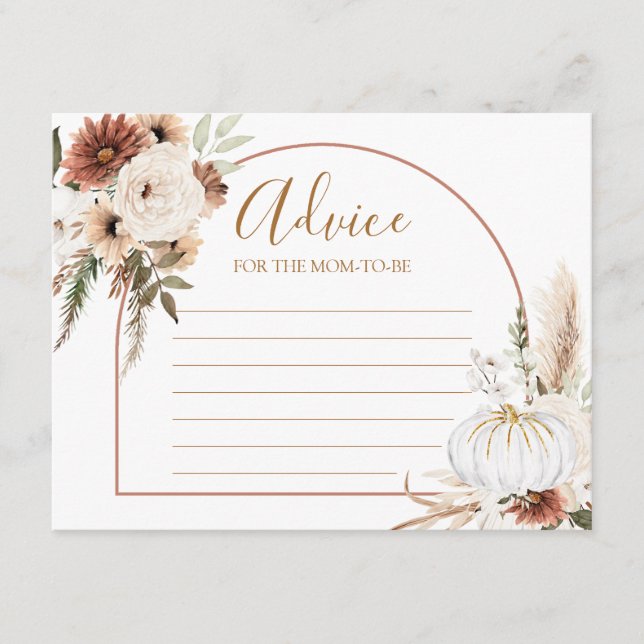 Carte D'accompagnement Citrouille Rustic Boho Fall In love Conseils pour  (Devant)