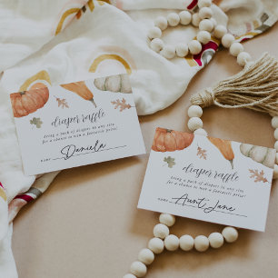 Carte D'accompagnement Citrouille rustique Chute Baby shower Déchets Raff