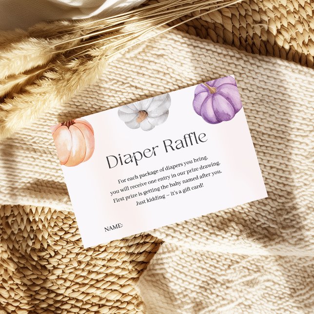 Carte D'accompagnement Citrouille rustique ORANGE PURPLE BLANC DIAPER RAF (Créateur téléchargé)