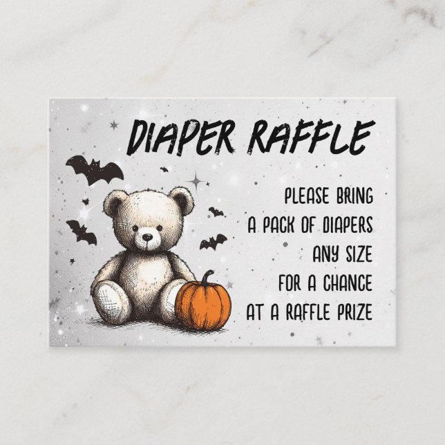 Carte D'accompagnement Citrouille Teddy Diaper Raffle (Devant)