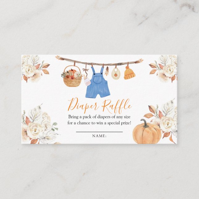 Carte D'accompagnement Citrouille Vêtements de garçon Baby shower d'autom (Devant)