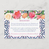Citrus Bold Floral Dark Blue Tile Détails du regis