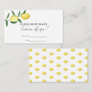 Carte D'accompagnement Citrus citron - Devinez combien de LEMON DROPS