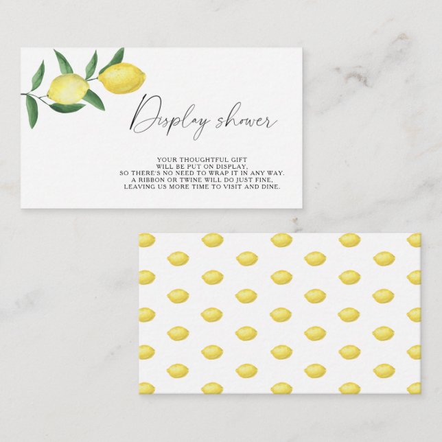 Carte D'accompagnement Citrus citron - Display shower (Devant / Derrière)