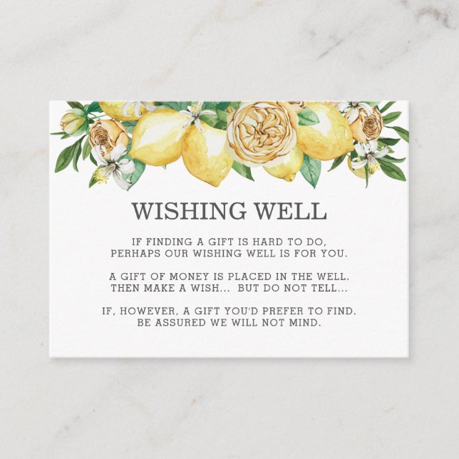 Carte D'accompagnement Citrus Citrus Floral Verdure Mariage Envie de bien (Devant)