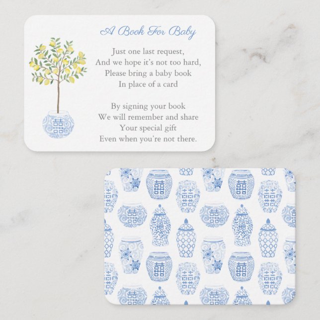 Carte D'accompagnement Citrus Citrus Préppy Lemon Tree Apportez Un Baby s (Devant / Derrière)