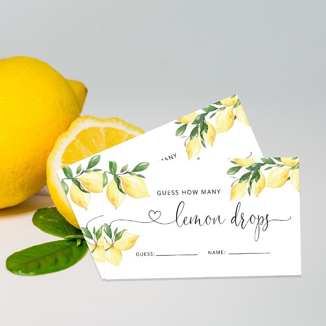 Carte D'accompagnement Citrus Combien de Citrons goutte Fête des mariées  (Créateur téléchargé)