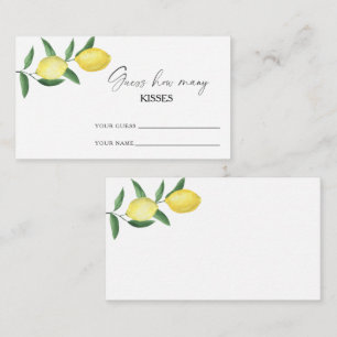 Carte D'accompagnement Citrus de citron - devinez combien de baisers jeu 